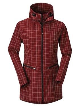 KERRITS Convertible Turnout Coat Pepper Plaid Red Equestrian Riding Jacket
